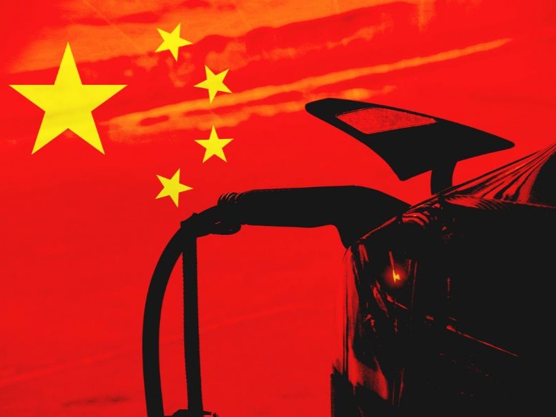 Chinese EV being charged