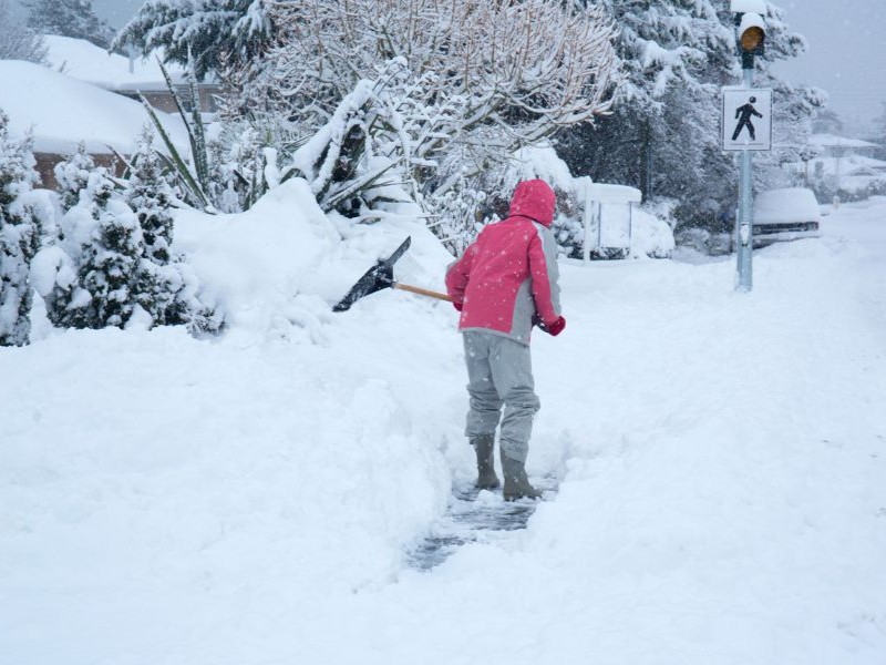 Shovelling snow after storm