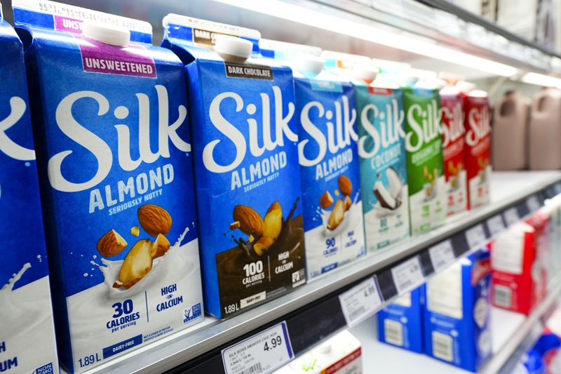 Almond and other alternatives to dairy milk products are displayed for sale at a grocery store in Aylmer, Que., on Thursday, May 26, 2022. THE CANADIAN PRESS/Sean Kilpatrick