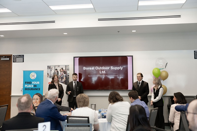 Fanshawe College's team makes its final pitch to the judges during NextGen Risk